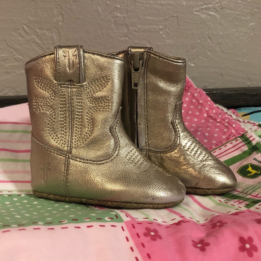 Metallic gold Frye boots - size 1
